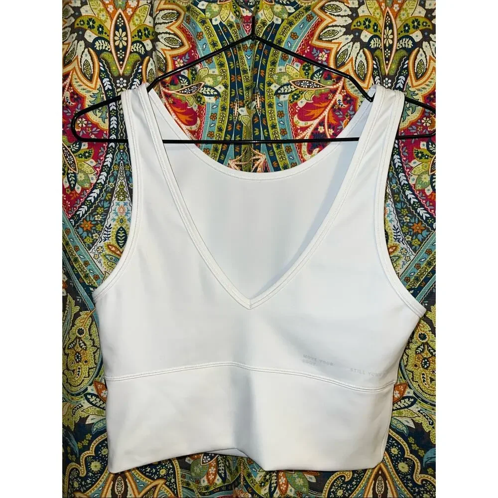 Lululemon Power Pivot Everlux Tank Top Motif Reversible White Logo 8 fit S M?